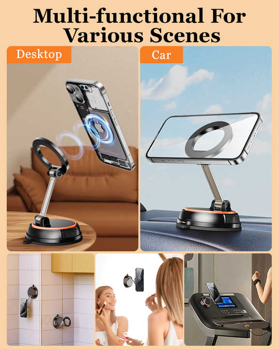 NNEDSZ 360 Degree Rotating Magnetic Phone Holder - Strong Suction and Stable Design-3